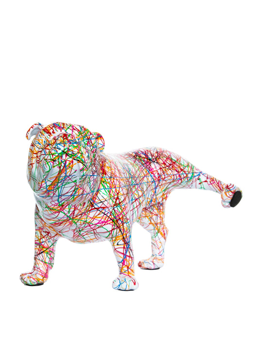Interior Illusions Plus - Hand Painted Expressionist Bull Dog with Leg Up