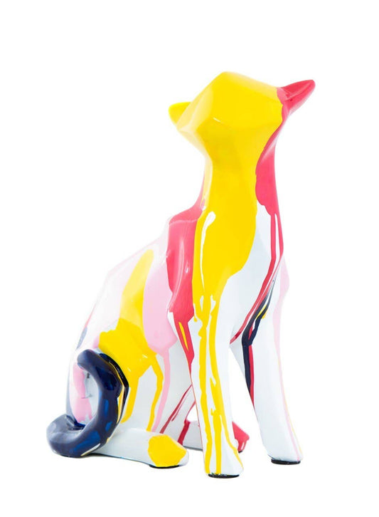 Interior Illusions Plus - Hand Painted  Multi Cat Splatter Sculpture