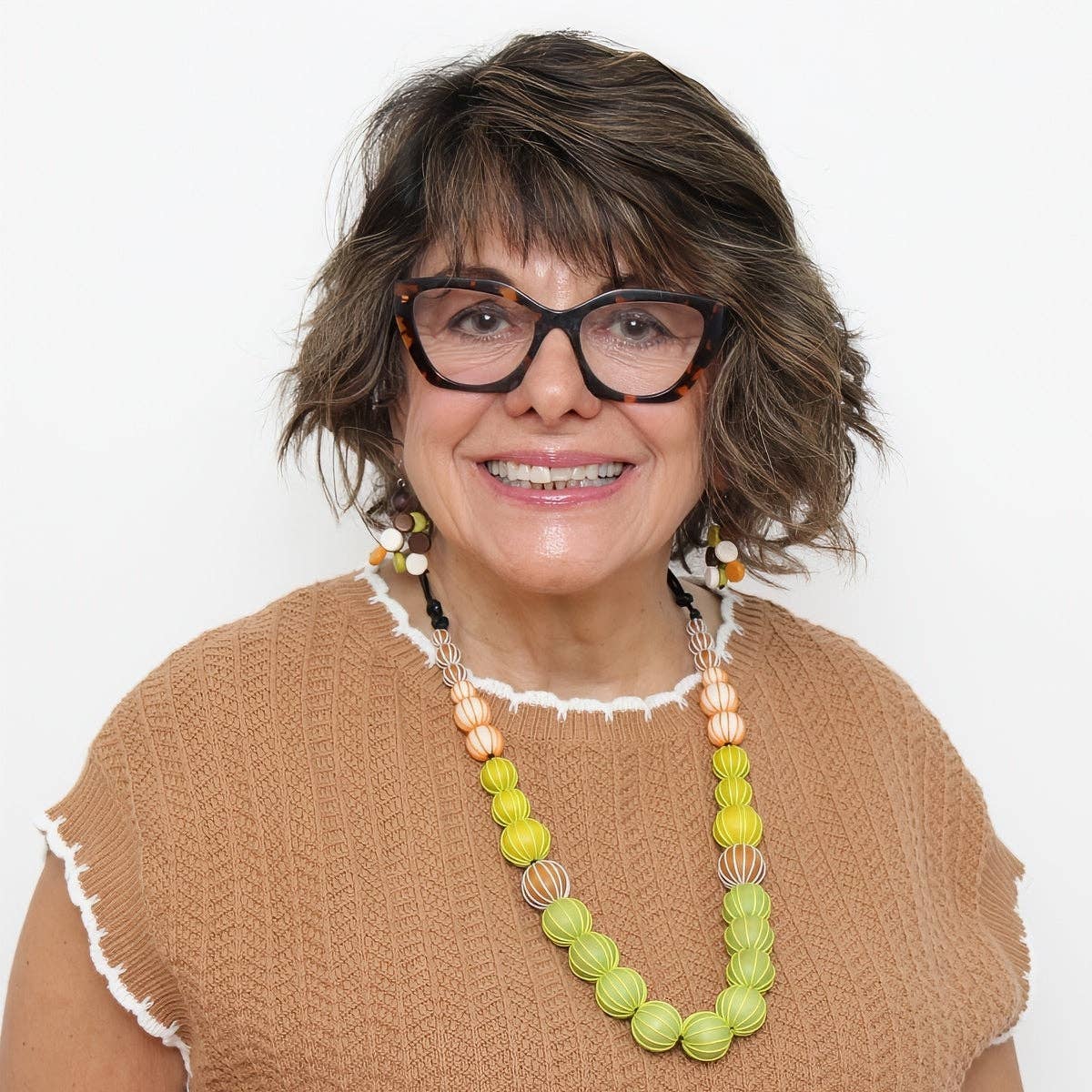 Sylca Designs - Lime Pietra Graduated Wrapped Bead Necklace