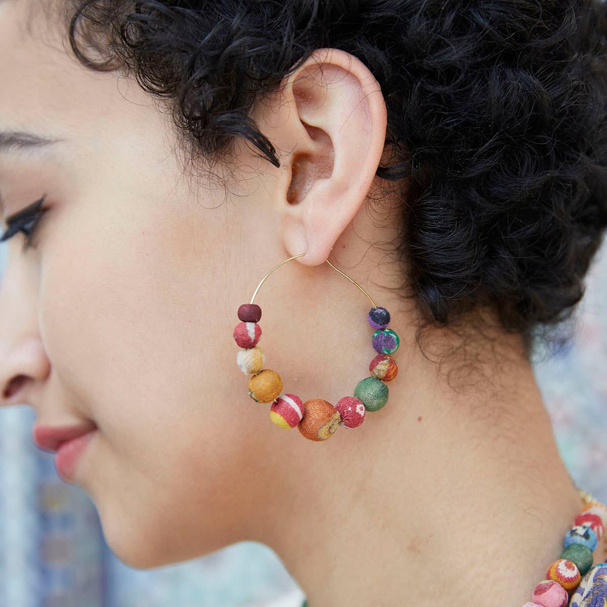 WorldFinds - Kantha Graduated Hoops