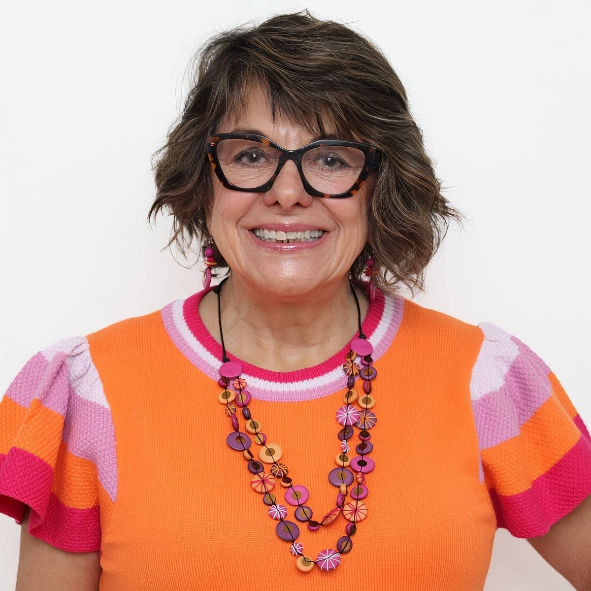 Sylca Designs - Fuchsia and Purple Melody Statement Necklace