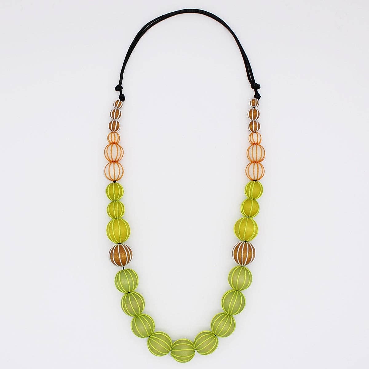 Sylca Designs - Lime Pietra Graduated Wrapped Bead Necklace
