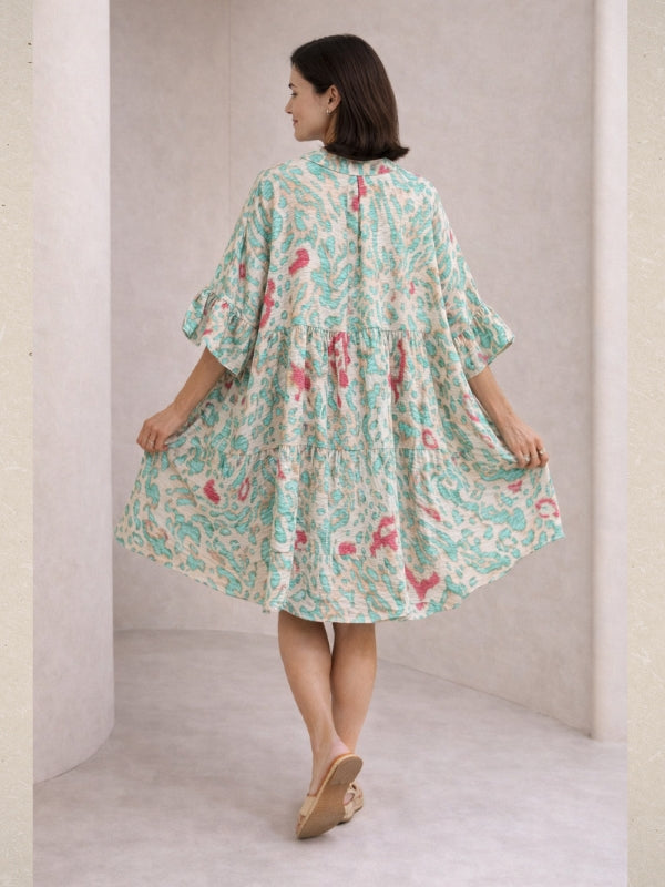 LOOWIE - Coastal Mosaic Tiered Dress