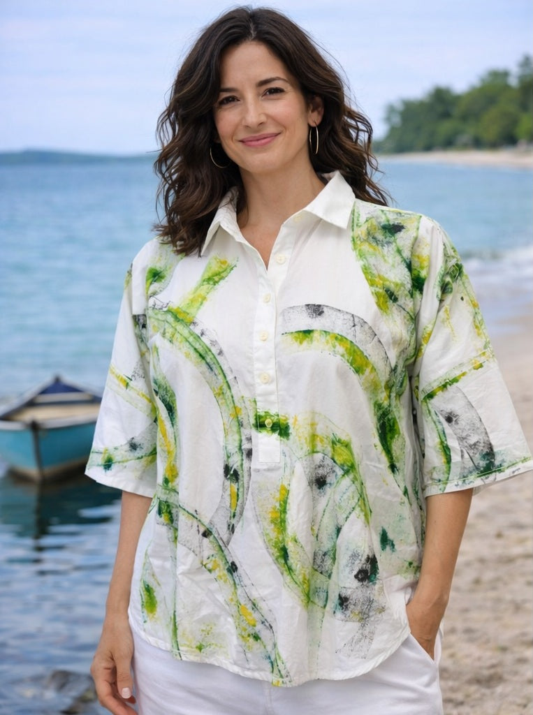 Alvarez Designs- Solva Hand-Painted Cotton Shirt