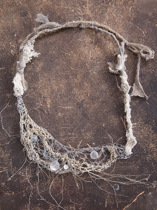 Tatiana Palnitska- Silver Hand-Knitted Necklace