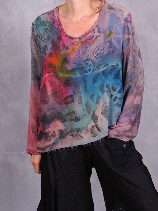 Tatiana Palnitska- MR23/ Blue Silk Crepe Top