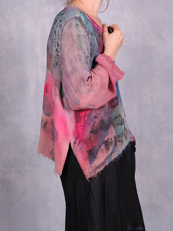 Tatiana Palnitska- MR23/ Blue Silk Crepe Top