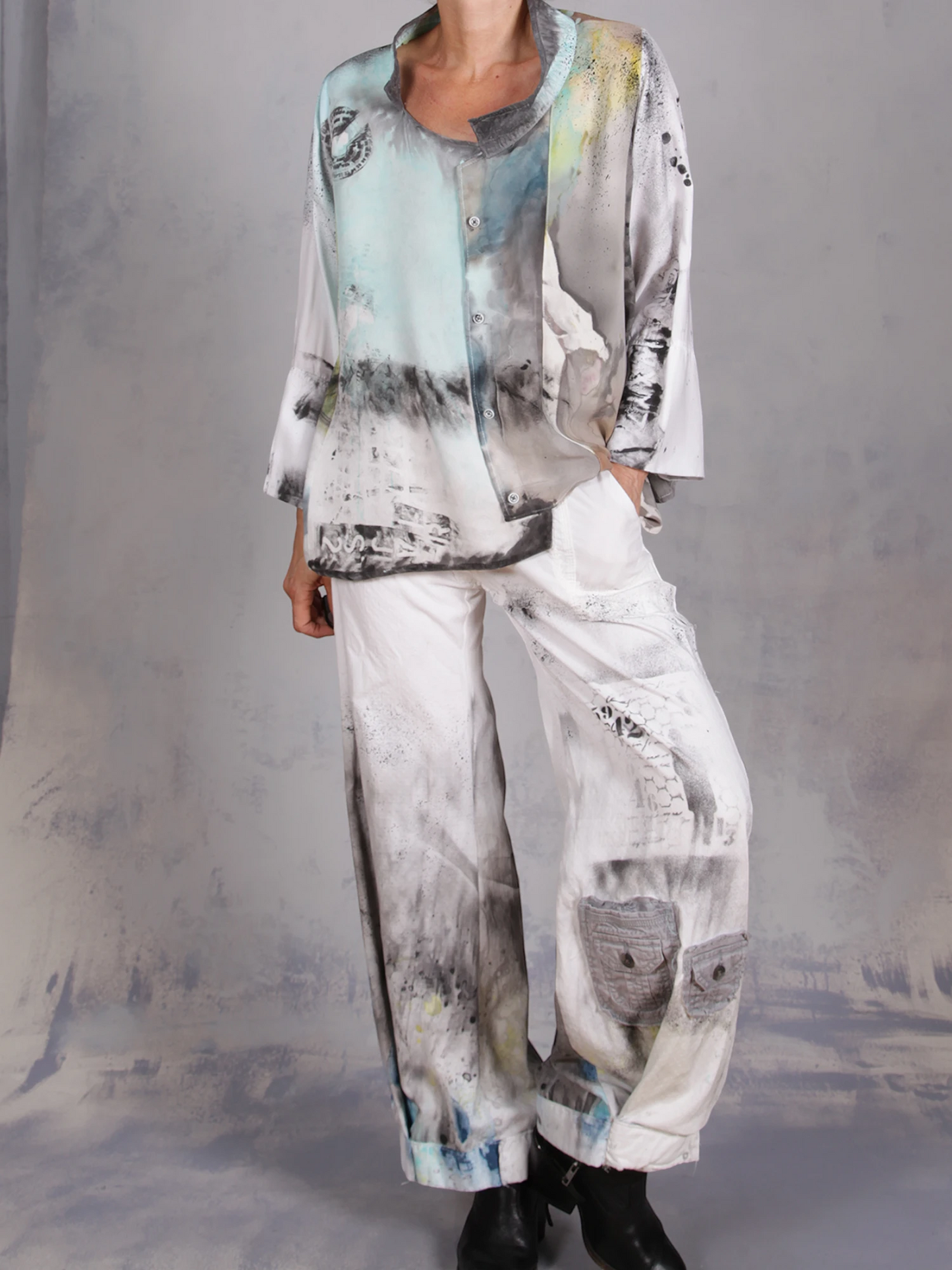 Tatiana Palnitska - SUM18 "Countdown to Fun" Hand-Painted Modern Pant