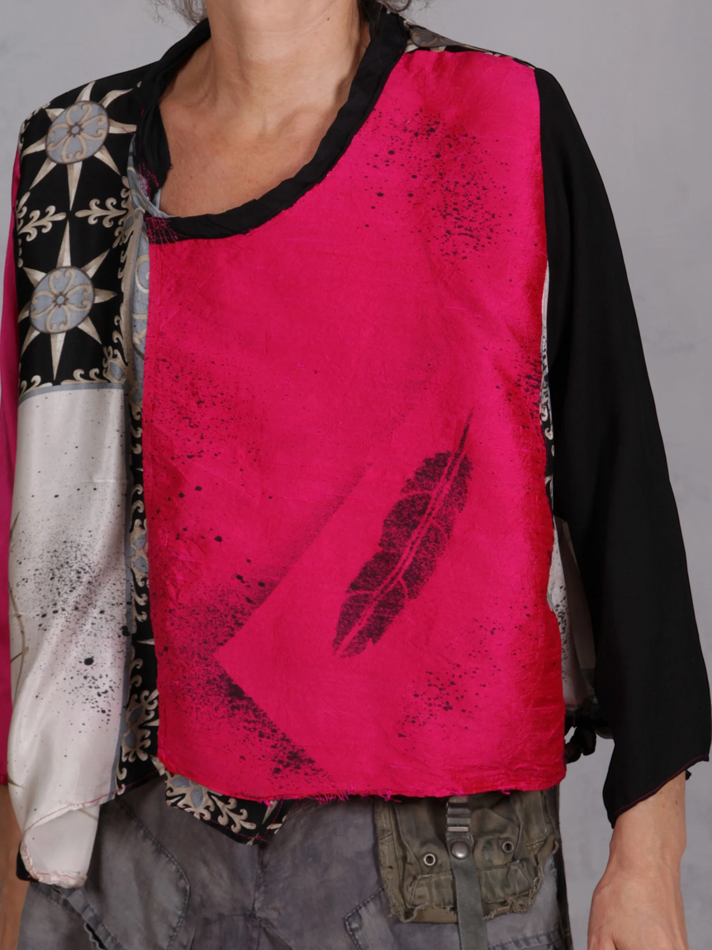 Tatiana Palnitska - SUM10 "When the Feathers Flow" Mixed Silk Top
