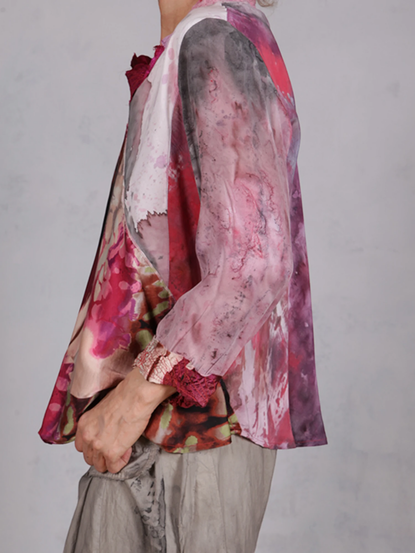 Tatiana Palnitska - SUM4 "Fuchsia Happy" Silk Crepe Top
