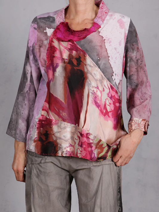 Tatiana Palnitska - SUM4 "Fuchsia Happy" Silk Crepe Top