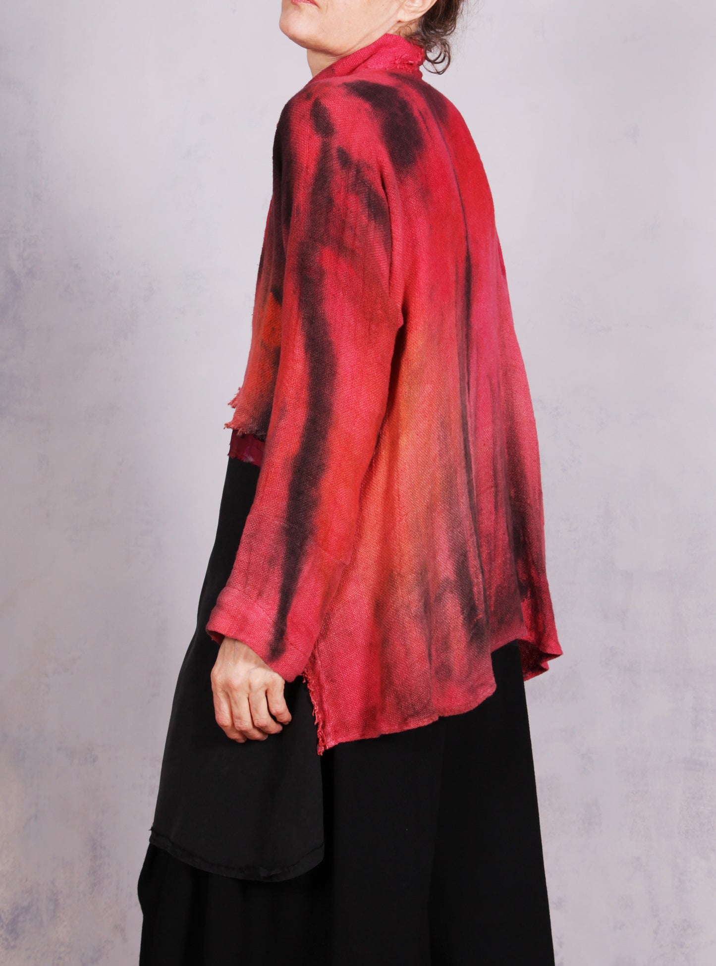 Tatiana Palnitska - Tru23/ Asymmetrical Woven Hot Pink Jacket