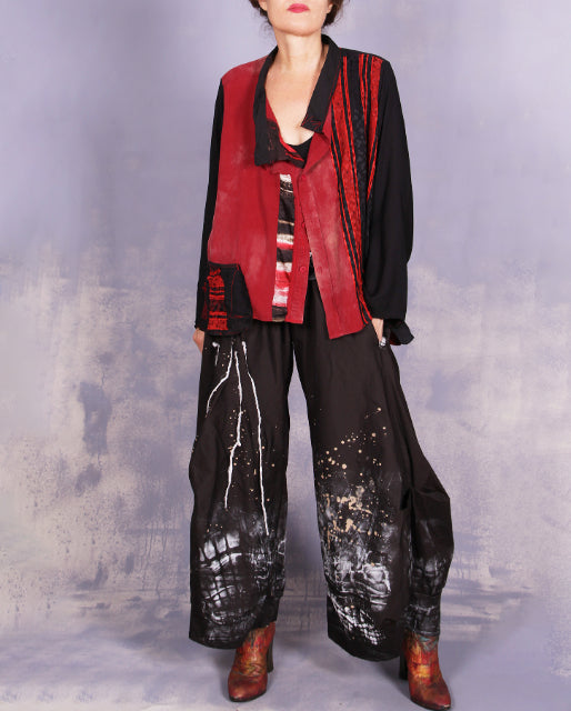 Tatiana Palnitska- ND17/ Black w White Hand Paint Pant