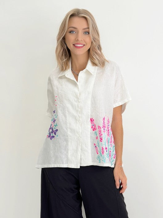Narenee Designs-Hand Painted Cap Shirt