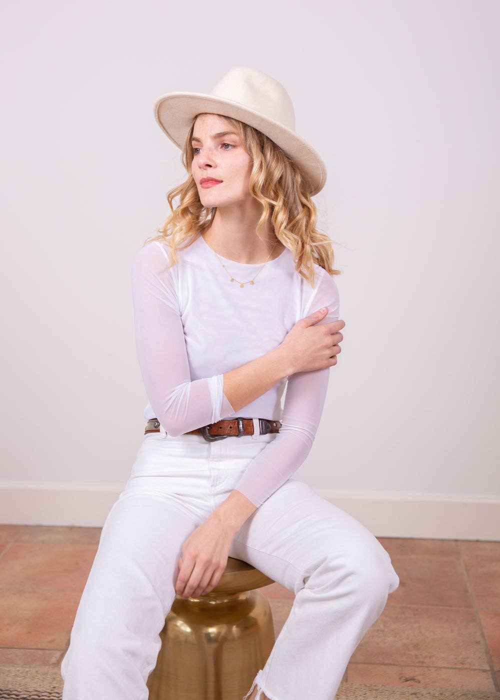 AMB Designs - Florence Solid Double Sheer Top