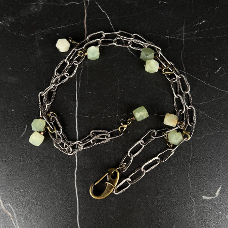 NSerena Jewelry-Hand-cut Aquamarine link Necklace