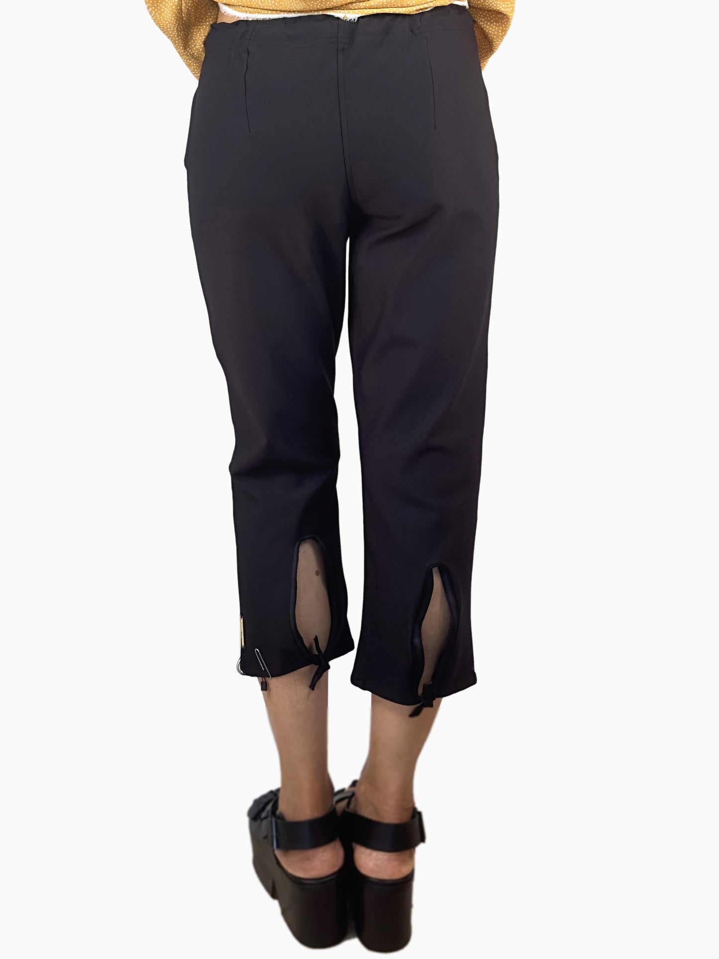 Paper Temples- Kick Crop Pants- Black Ponte