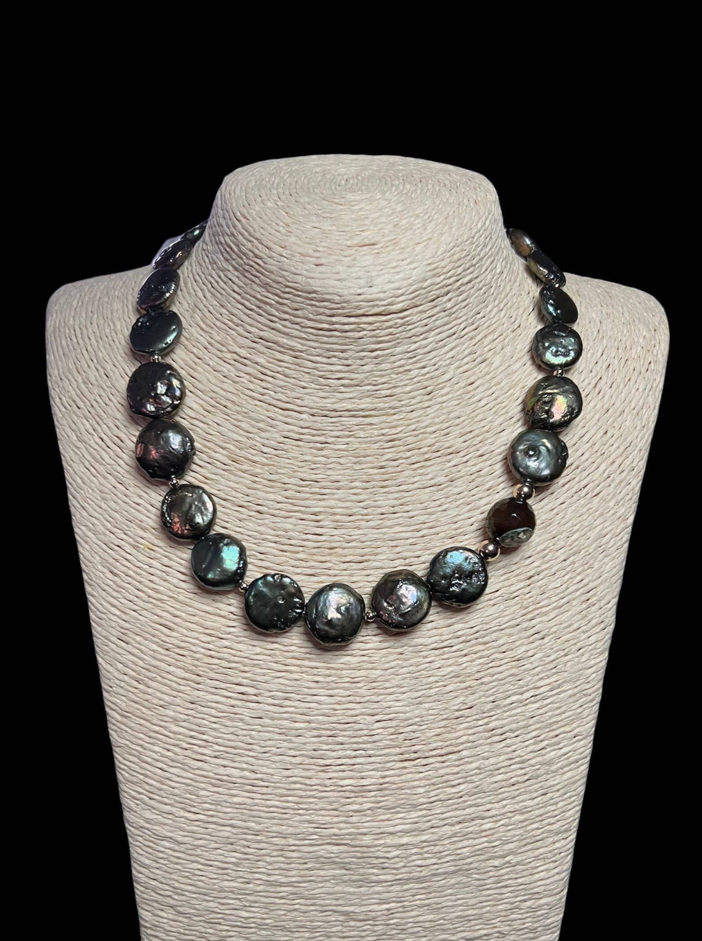 Diana Wingert Jewelry-Green Fresh Water Coin Pearl Necklace