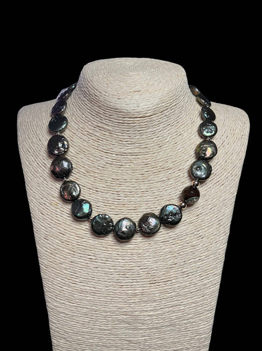 Diana Wingert Jewelry-Green Fresh Water Coin Pearl Necklace